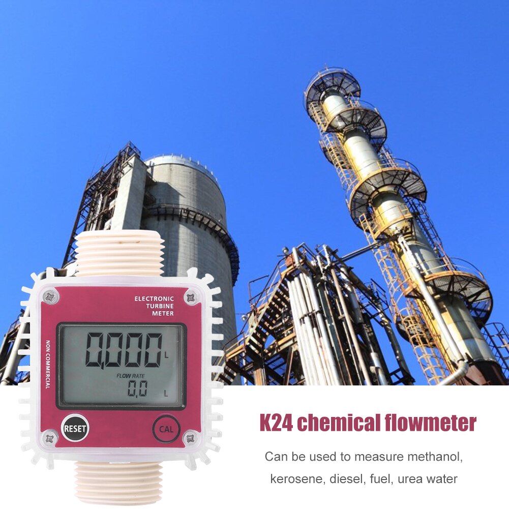 Digital K24 Turbine Digital Diesel Oil Fuel Flow Meter Gauge For Chemicals Liquid Water For Chemicals Water Flow Ultrasonic Flow