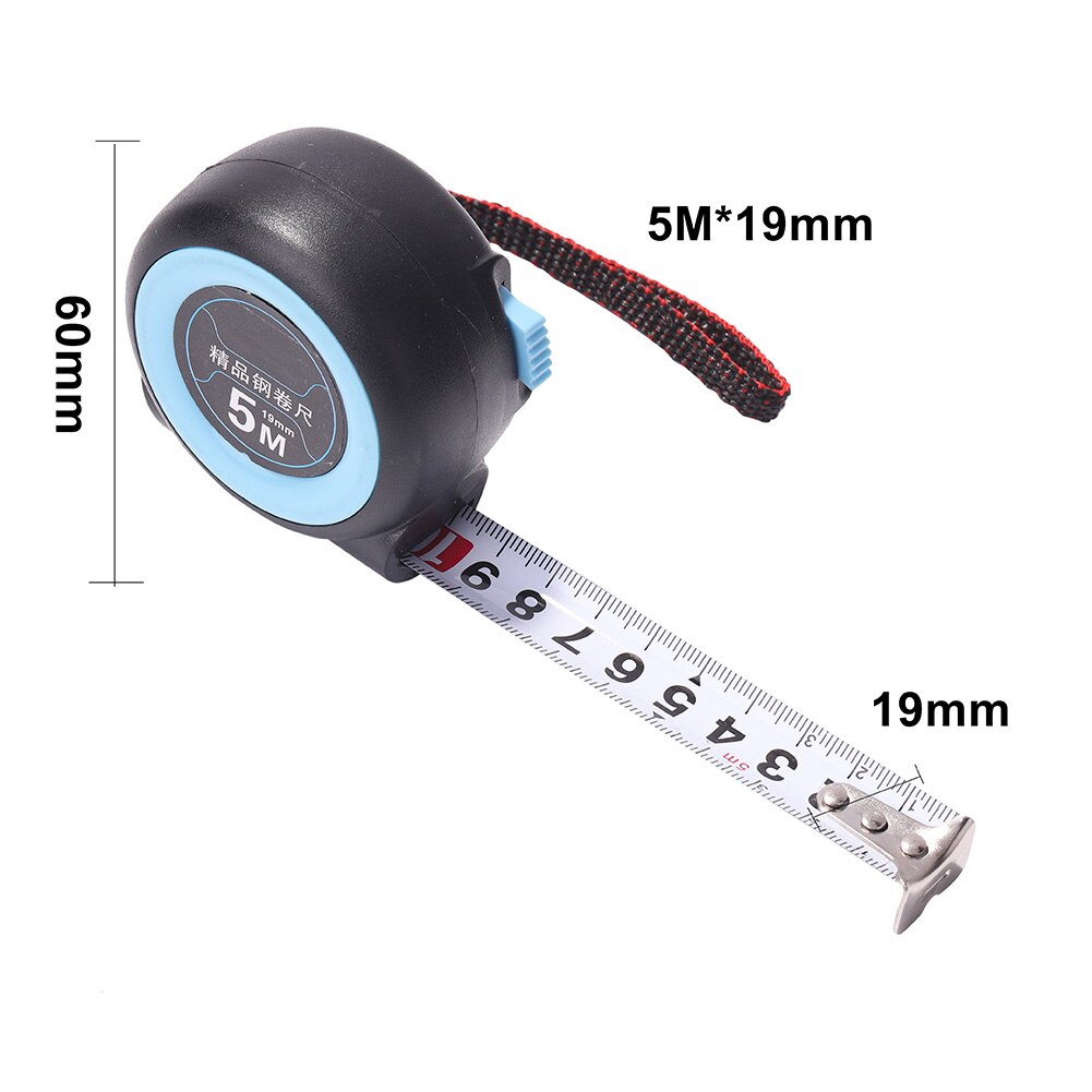 Woodworking Auto Lock Distance Measurement Ruler Retractable Steel Tape Measure Waterproof Distance Measuring Tool: 5MX19MM