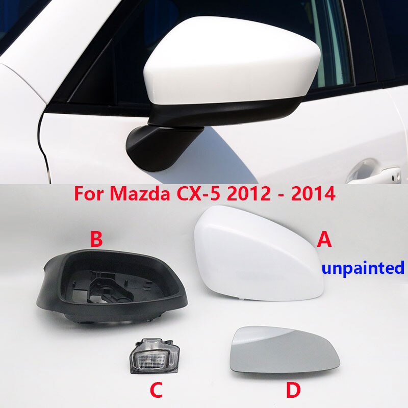 Auto Zijspiegel Cover Frame Cap Behuizing Glas Vleugel Deur Achteruitkijkspiegel Knipperlicht Voor Mazda CX-5 CX5
