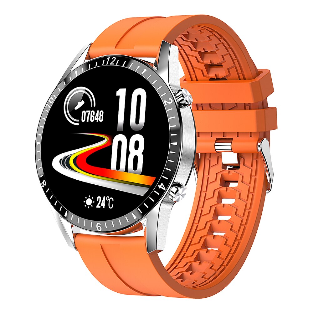 Smart Uhr Für Männer I9 Bluetooth Anruf Smartwatch Herz Rate Mehrere Sport Modus Wasserdichte PK GT2 Wacth Für HuaWei Android IOS: Orange silicone