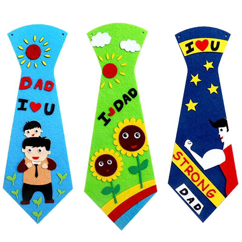 Scuola materna Ci Sono Un Sacco di Arti Mestieri Fai Da Te Giocattoli Papà cravatta Artigianato Bambini Educativi per I Giocattoli Dei Bambini del Regalo Della Ragazza/Ragazzo Di Natale regalo