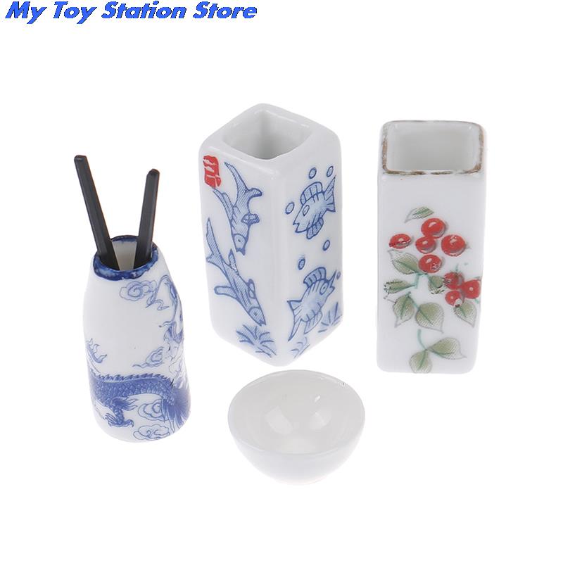 1:12 mini porta bacchette in ceramica miniatura per Astuccio delle bambole accessori casa delle bambole mini mobili da cucina accessori di simulazione giocattolo