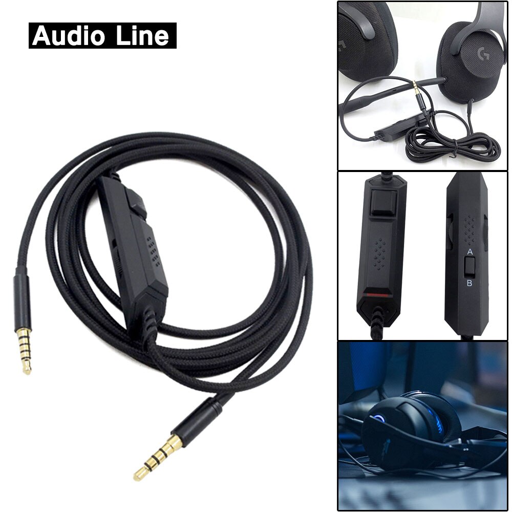 3.5Mm Jack Apparaat Inline Mute Kabel Voor Astro A10/A40/A30/A50/Logitech G233/g433 Wired Gaming Headset Zwart Hoofdtelefoon Accessoire