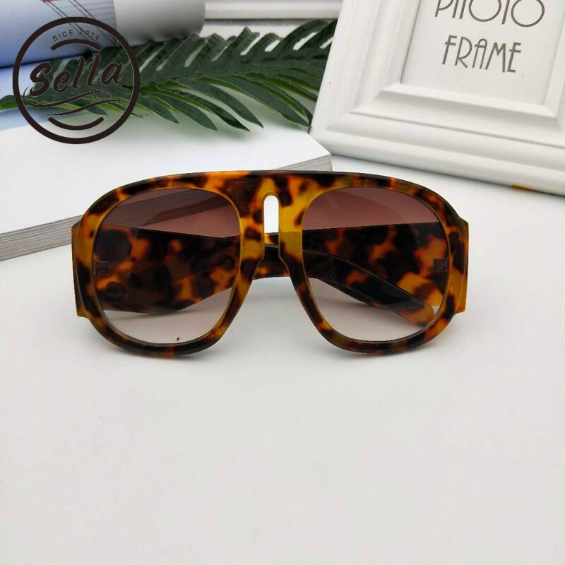 Sella Men Women Oversized Round Sunglasses Brand Unique Popular Gradient Lens Glasses Eyewear Frame UV400