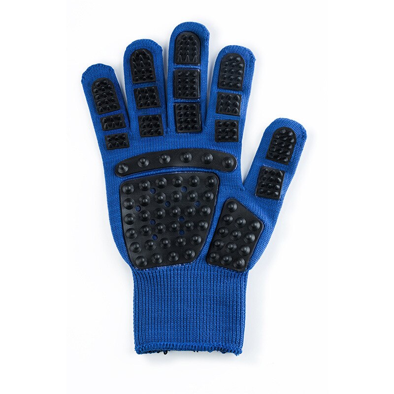 Pet Glove Cat Grooming Glove Cat Hair Deshedding Brush Gloves Dog Comb For Cats Bath Clean Massage Hair Remover brushes Gentle: Right hand / Blue