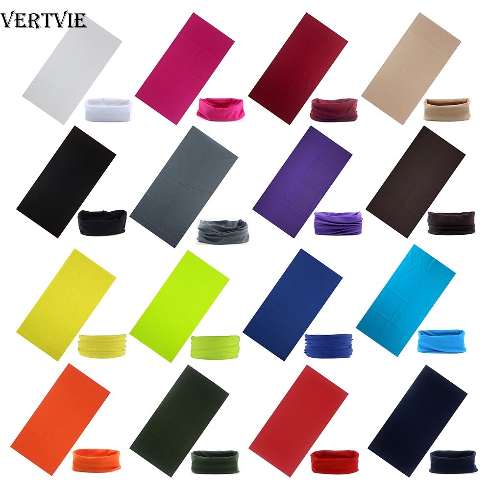 Vertvie dames heren buitensport bandana sjaal hoofddeksel effen kleur gezichtsmasker paardrijden fietsen hoofddoek buis polsband