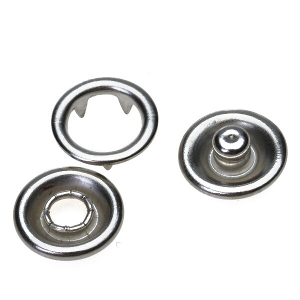 50 Sets No Sew-on Snap Buttons Metal Snaps Fasteners Press Studs Buttons for Sewing, 9.5 mm,Silver