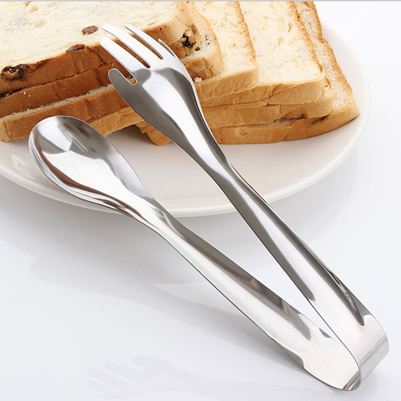Pince à pain en acier inoxydable | Argent, pince à pain Buffet avec cuillère, pince à salade, pince à Buffet pâtisserie accessoires de cuisine