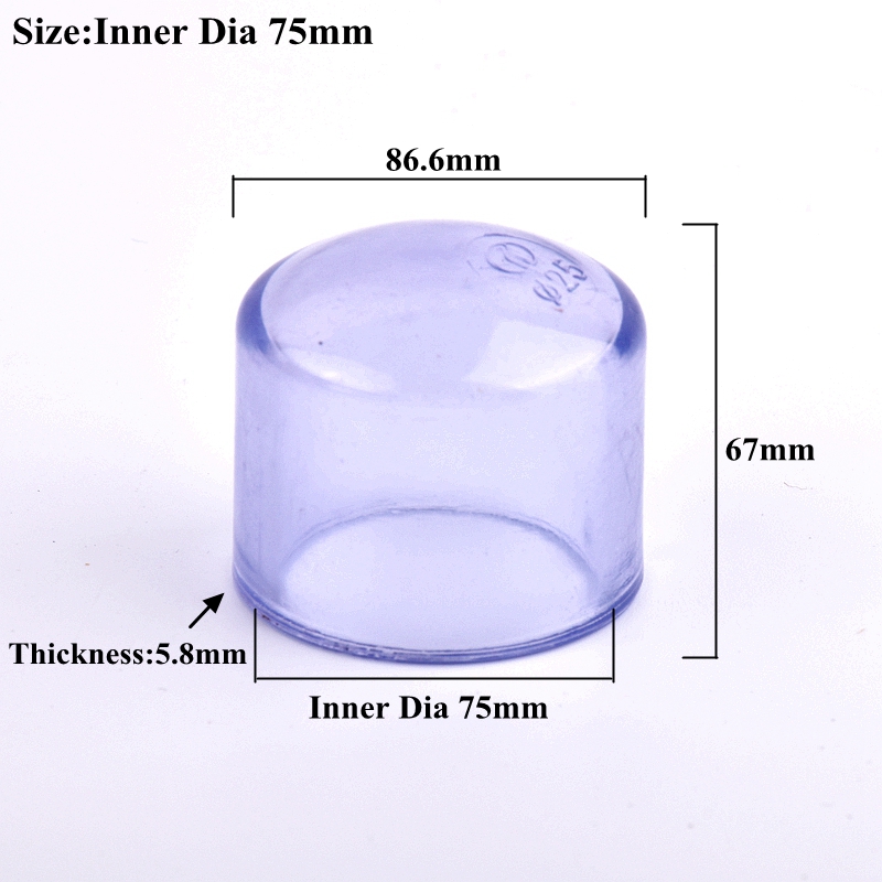 1~3Pcs 20~90mm UPVC End Cap PVC Pipe End Connector Watering Irrigation Water Tube Plug Cap Garden Aquarium Fish Tank Adapter: Inner Dia 75mm