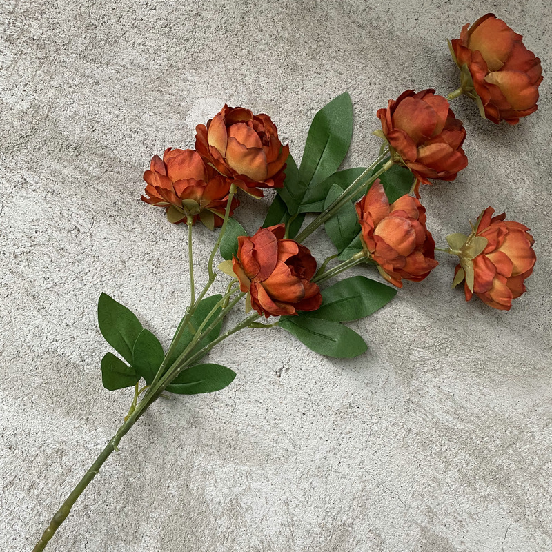 7heads/branch mini peony aritificial flower: Light Grey