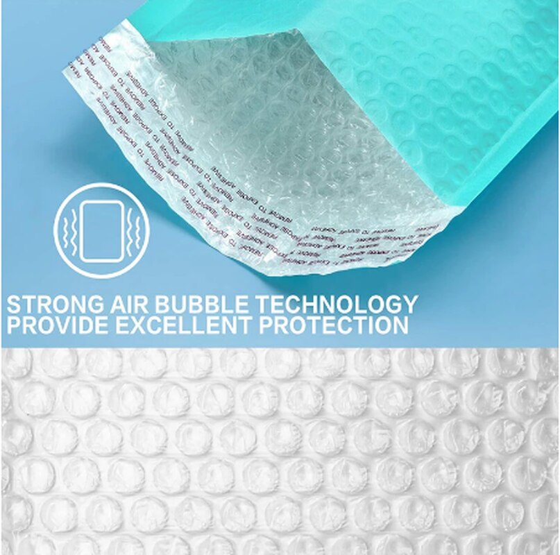 10/50Pcs Blue Poly Bubble Mailers Padded Envelopes Bulk Bubble Lined Wrap Polymailer Bags for Packaging Maile Self Seal