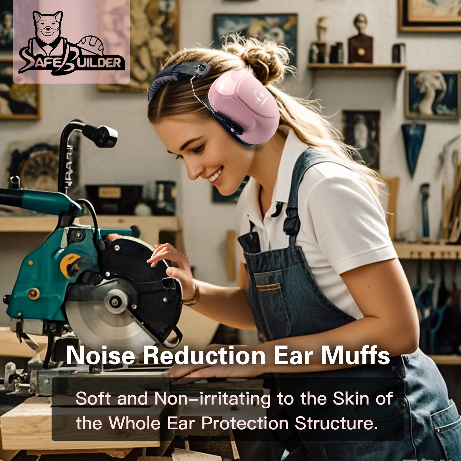 Ear Muffs Noise Reduction SNR 33dB Adjustable Lightweight Safety Earmuffs Sound Proof Noise Cancelling ANSI