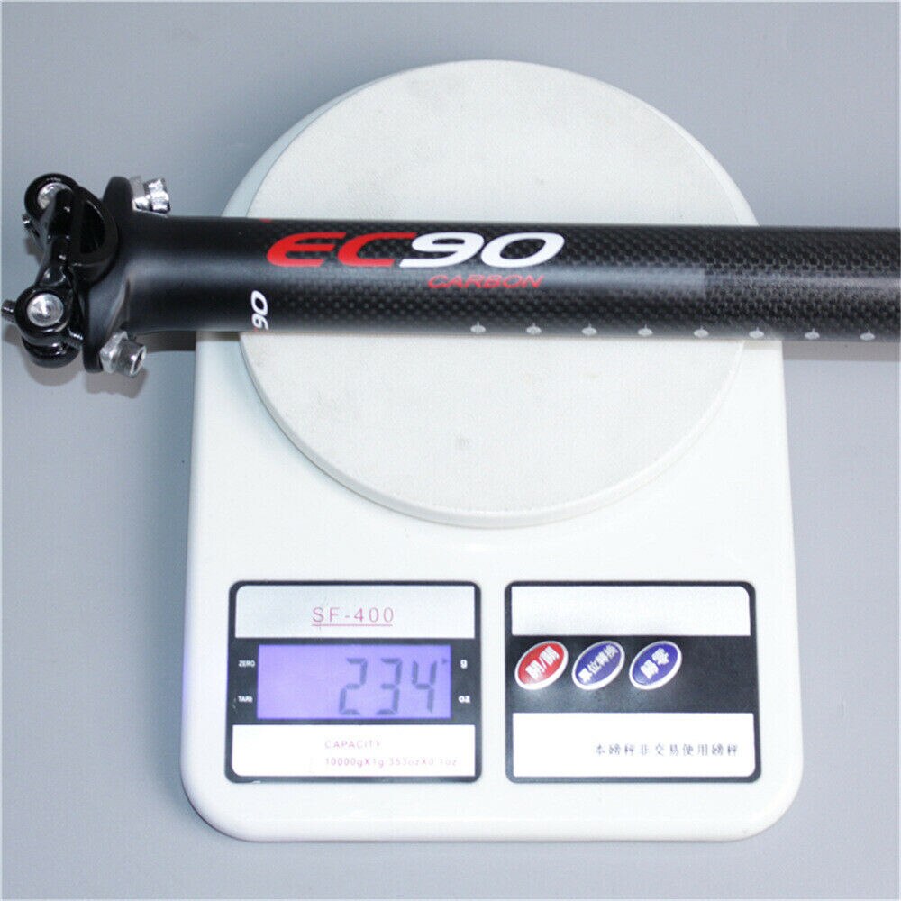 EC90 Carbon Fiber Seatpost Ultralight 27.2/30.8/31.6mm Road Mountain Bike Seat Post 350mm 400mm Bicycle Seat Tube Bike Part