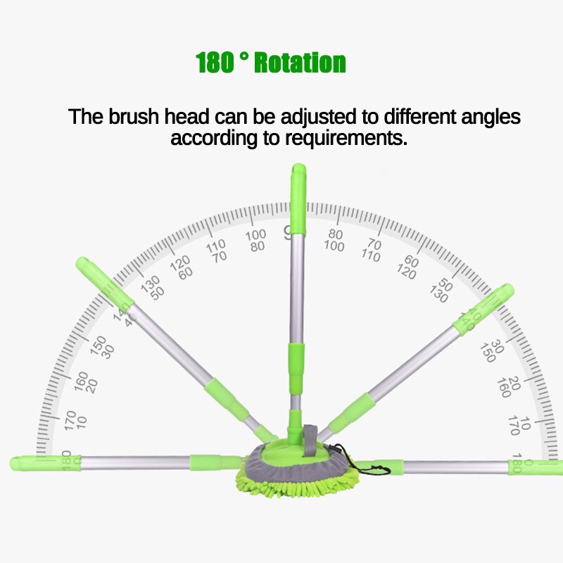 2 in 1 Car Washing Brush Microfiber Soft Car Wash Cleaning Mop Window Door Wash Tools Aluminum Alloy Retractable Long Handle