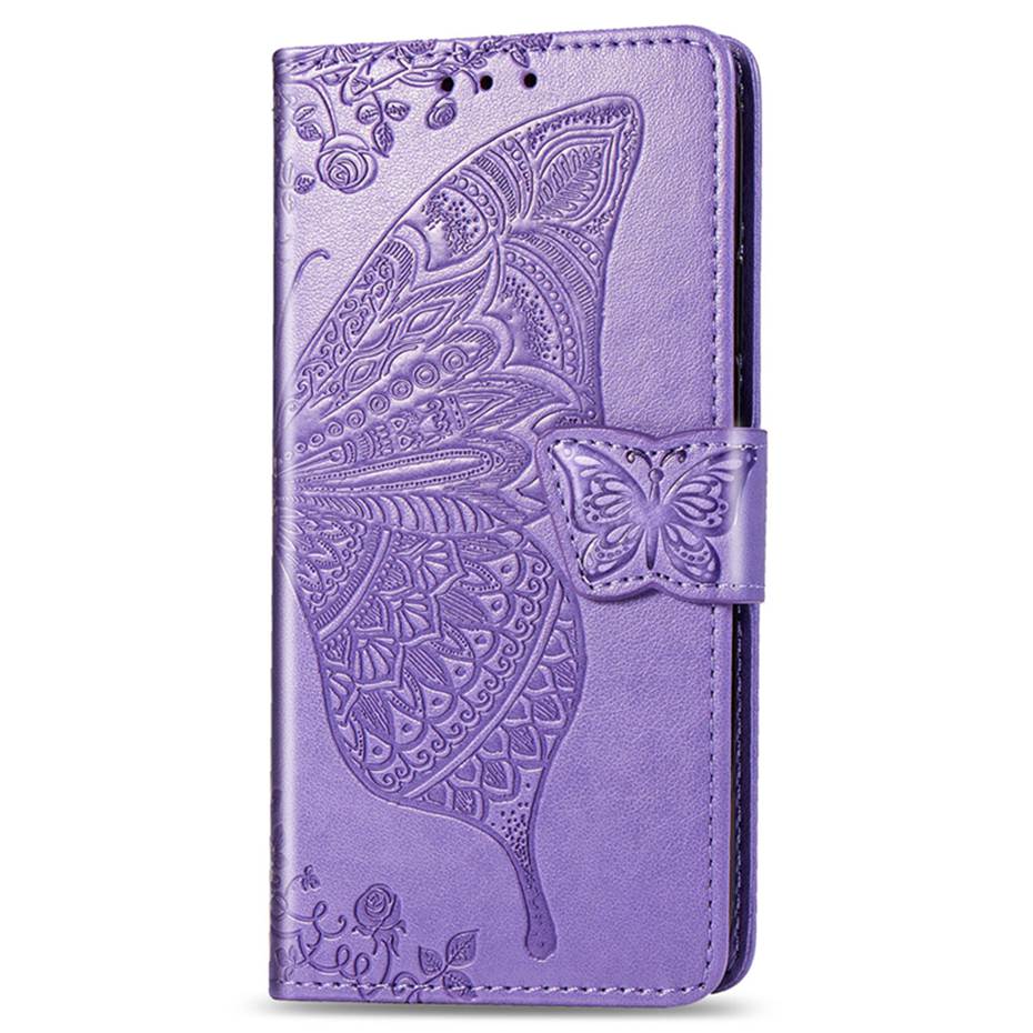 Flip Case For OPPO A15 Case 3D Butterfly Luxury Wallet Cover PU Leather Phone Case For OPPO A15 Case: LightPurple