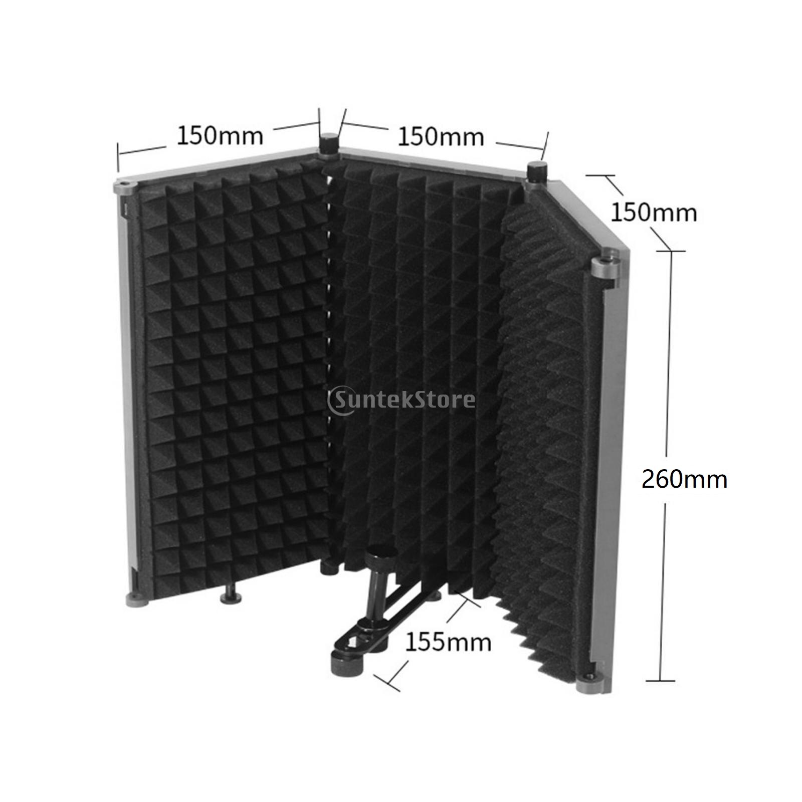 3-Panel Microphone Isolation Shield Vocal Recording Microphone Isolation Microphone Isolation Wind Screen