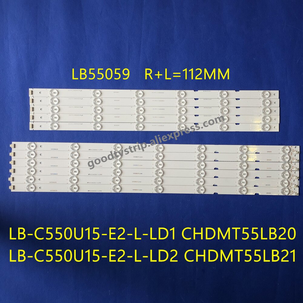 LED Backlight strip 13 lamp For Changhong 55"TV UD55D6000i 55U3C 55U1 55A1U LB-C550U15-E2-L-LD2 R CHDMT55LB21 CHDMT55LB20