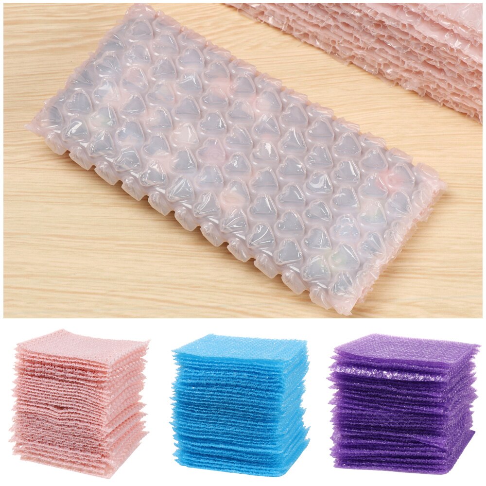 50Pcs Plastic Protective Wrap PE Clear Transprent Bubble Bag Foam Packing Bags Shockproof Package Cushioning Covers Double Film
