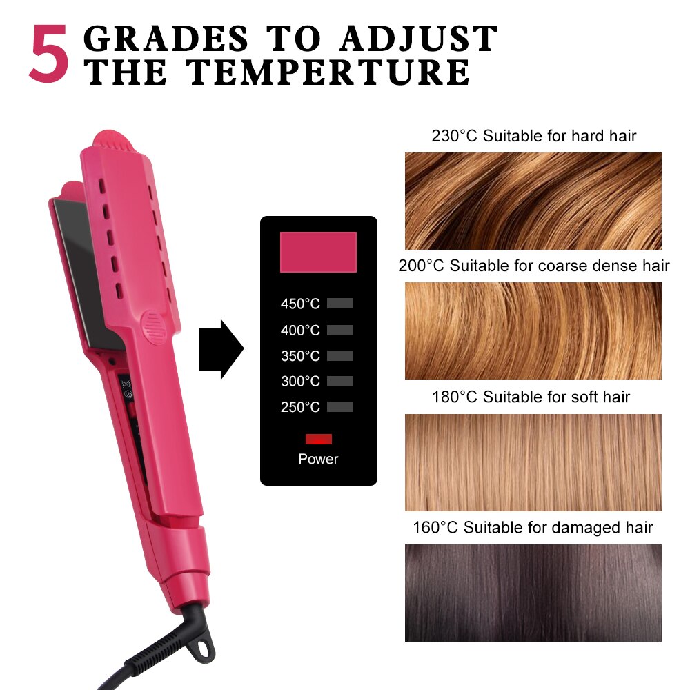 Hair Straightener Steam Flat Iron Five-Gear Hair Straightening Tourmaline Ceramic Hair Straightener Styling Tools