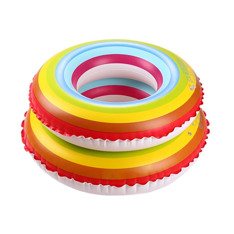 Brand Children Swim Ring Outdoor Adult Thickening Inflatable Rainbow Swimming Ring Swimming Protection Ring !