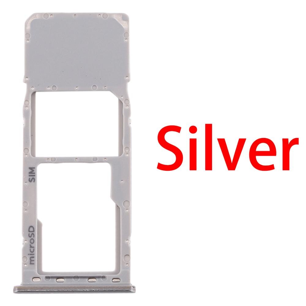 Vassoio di Carta di SIM + Micro SD Vassoio di Carta per Samsung Galaxy A20 A30 A50/A10 Telefono Originale Nano SIM micro SD Vassoio di Carta di Adattatore: A20 A30 A50(Silver)