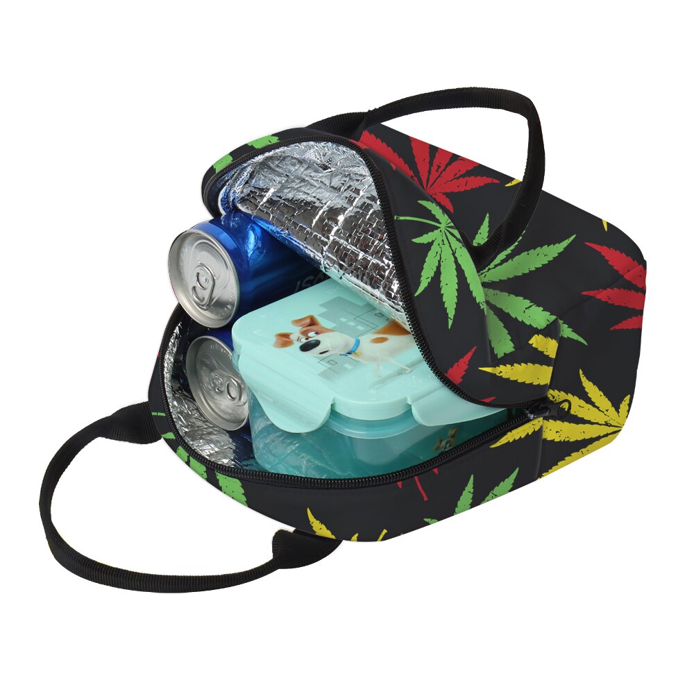 Deanfun Printing Lunch Bag Colorful Hemp Lunch Bags Cute Insulated Picnic Bag Lunch Box Women 17002