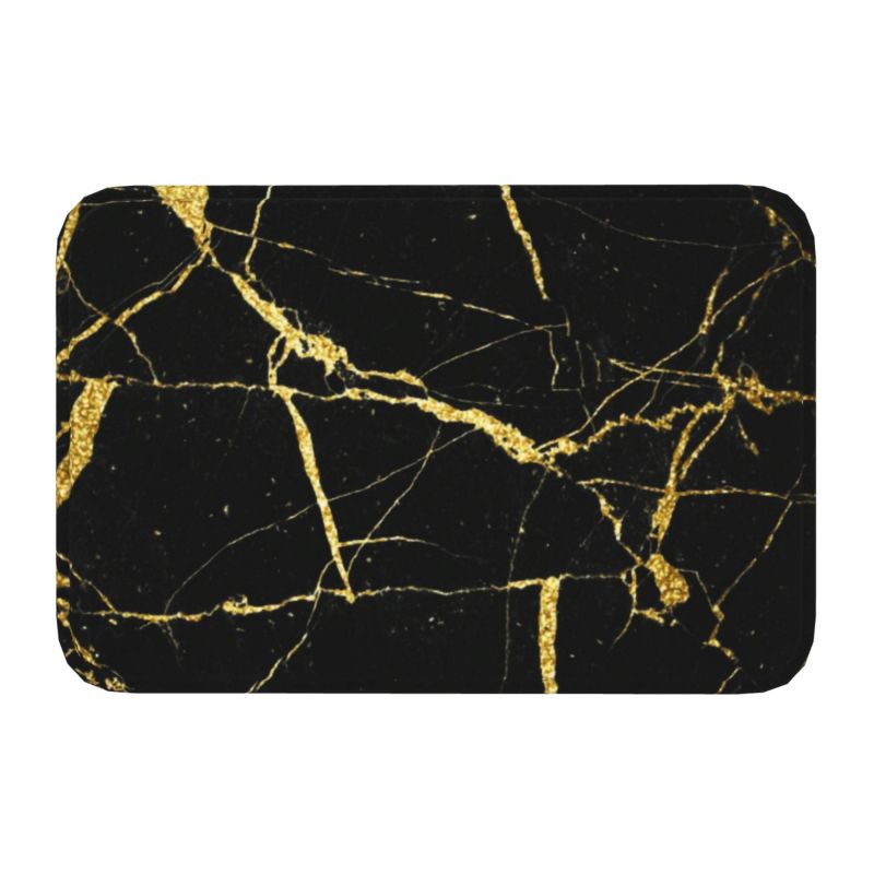 Tappetino per porta in marmo nero fumé, antiscivolo, con texture astratta, bagno, cucina, garage, 40 x 60 cm, ingresso soggiorno
