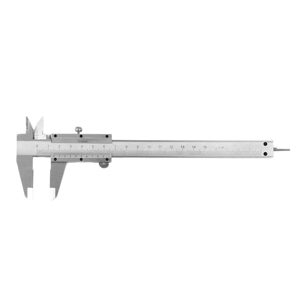 Calibrador Vernier práctico de 6 ", 0-150mm/0,02mm, calibre de acero al carbono de Metal, micrómetro, herramientas de medición para el