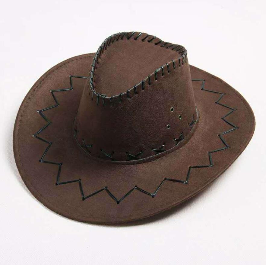 Mænd kvinder cowboy hat top hat vintage bred skygge hovedbeklædning kasket western cowboy hat jazz cap solhat: Wyh -4912- br