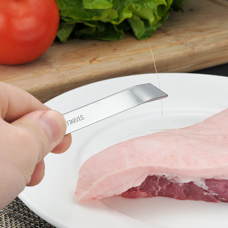 1PCS Stainless Steel Fish Bone Tweezers Remover Pincer Puller Tongs Pick-Up Seafood Tool Kitchen Tweezer
