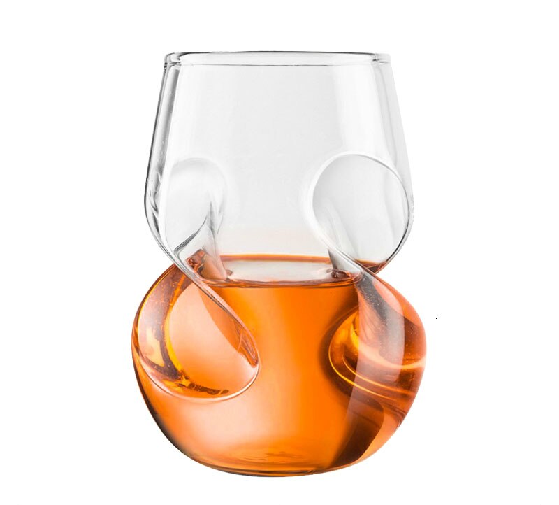 American Creativity Double Helix Spiral Old Fashioned Whiskey Glass Artistic Modeling Chivas Whisky Wine Glasses Tumbler Charms: 1 Pcs Transparent