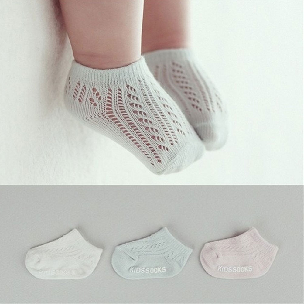 Babysokjes beenwarmers baby zomer korte mesh sokken gebreide holle katoenen net ademende sokken voor pasgeboren jongens kinderen