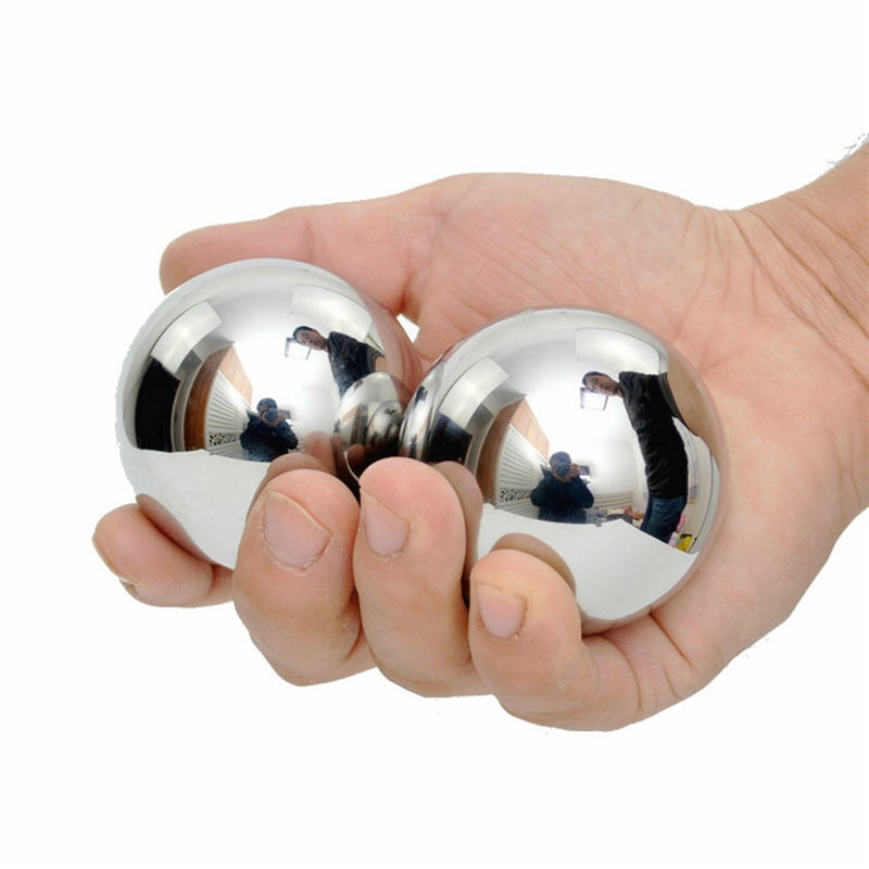 2X Chinese Baoding Ballen Fitness Handbal Gezondheid Oefening Stress Ontspanning Therapie Chrome Hand Massage Bal 38 Mm