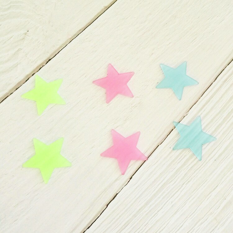 3D snowflake Stars Glow In The Dark Luminous Fluorescent Plastic Wall Stickers Living Home Decor For Kids Rooms