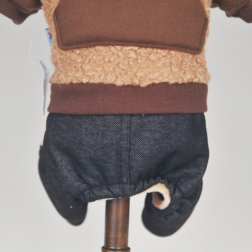 Dog Coat Pet Jacket With Big Pocket Cat Puppy Fleece Jumpsuit Winter Warm Apperal