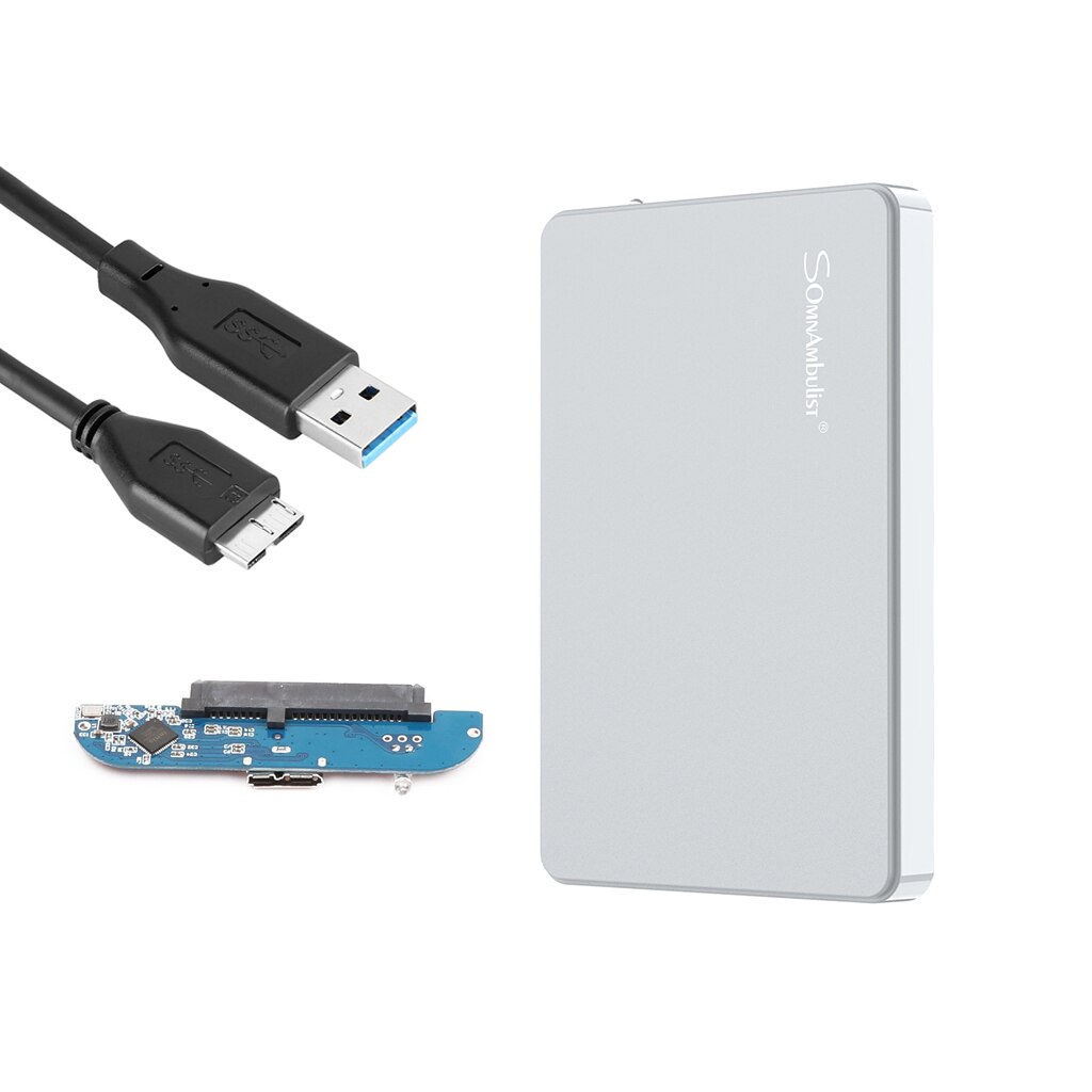 Abs Materiaal Draagbare Externe Harde Schijf Shell Usb 3.0 2.5 Inch Hdd Harde Schijf Opslag Apparaat Voor Laptop Desktop: WHITE