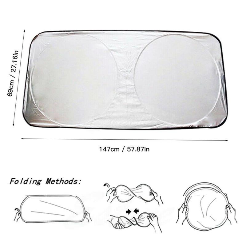 Car Sun Protection Car Sun Block Folding Car Windshield Sunshade Silver Coated Cloth Car Sunshade For Front And Rear Windshield