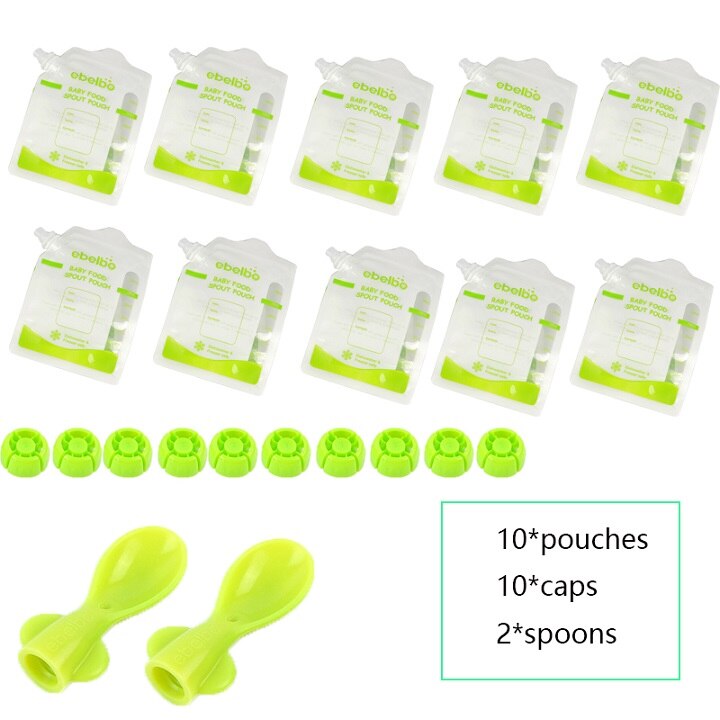 5/10/50 pcs Reusable Baby Food Spout Pouch Container Baby Food Maker Fresh Fruit Distributor Infant Storage Squeeze Food Station: 10pcs resuable