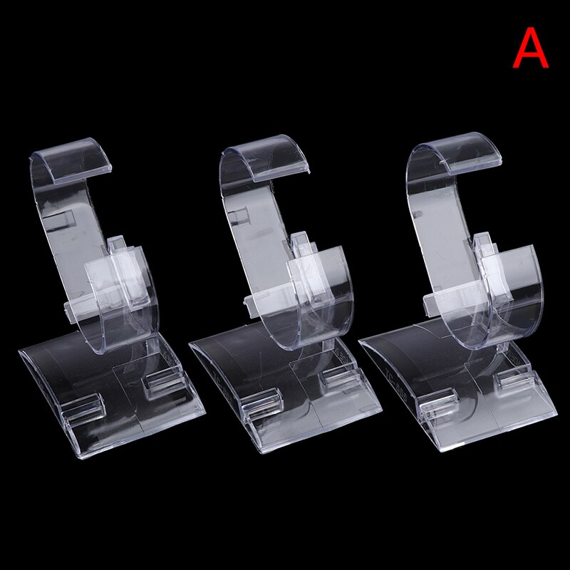 3 st klart genomskinligt armbandsur fodral akryl klocka displayhållare stativ rack utställningsverktyg: A