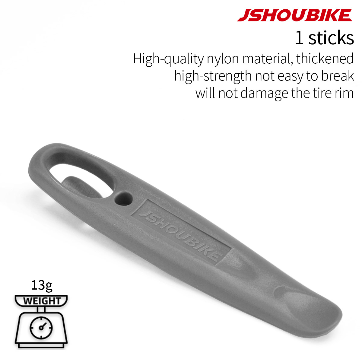 JSHOUBIKE-palanca de llanta de nailon para bicicleta, herramienta de reparación de rueda ultraligera, cuchara de neumático de bicicleta de montaña y carretera, accesorios de freno de ciclismo: 1 stick