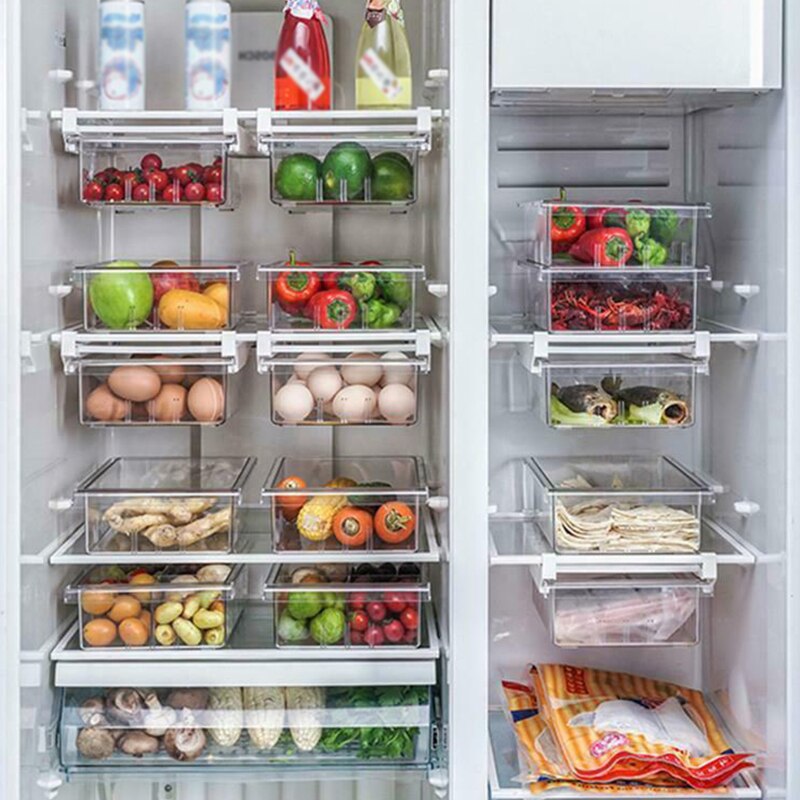 Koelkast Opbergdoos Compartiment Koelkast Lade Organizer Bin Transparante Koelkast Opslag Bin Containers Pantry Vriezer
