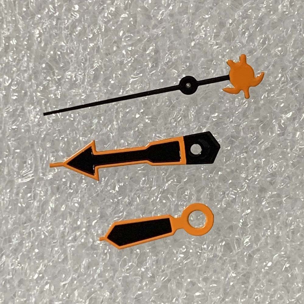 Orange Uhr Hände mit Schildkröte/Fisch/Dreizack/rüder Zweite Nadel herren Uhr Zubehör passen NH35/NH36/4R Mechanische Bewegung: Paket 20