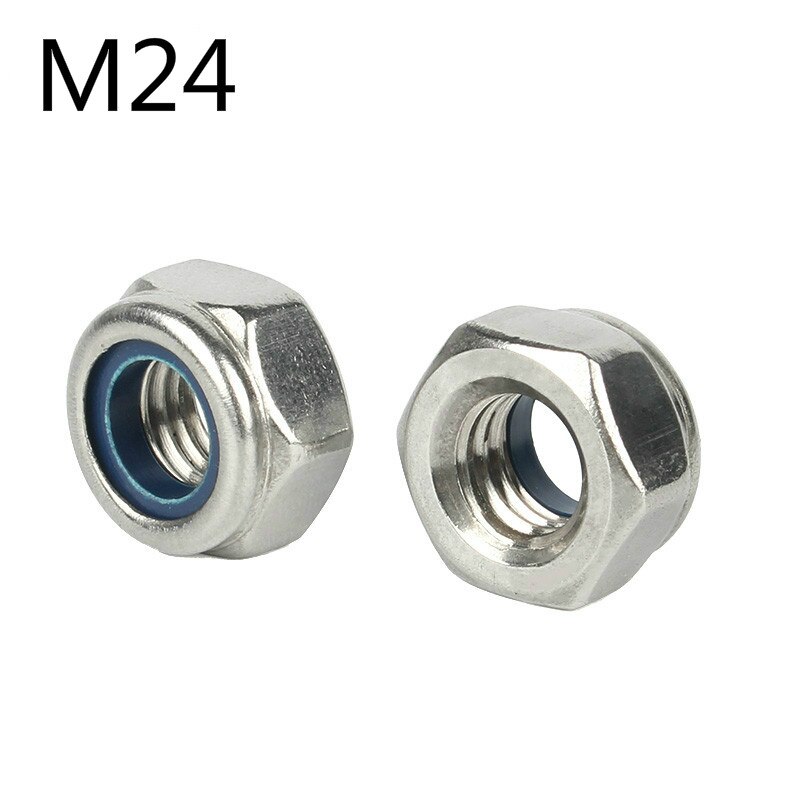 Anti loose self-locking nut 304 stainless steel anti slip locking hexagon screw cap M4M5M6M8M10M12M14: Purple