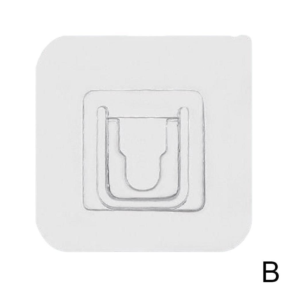 Crochet adhésif mural en plastique, support de suspension Transparent Double face, support de charge lourde ventouse: Female button 1
