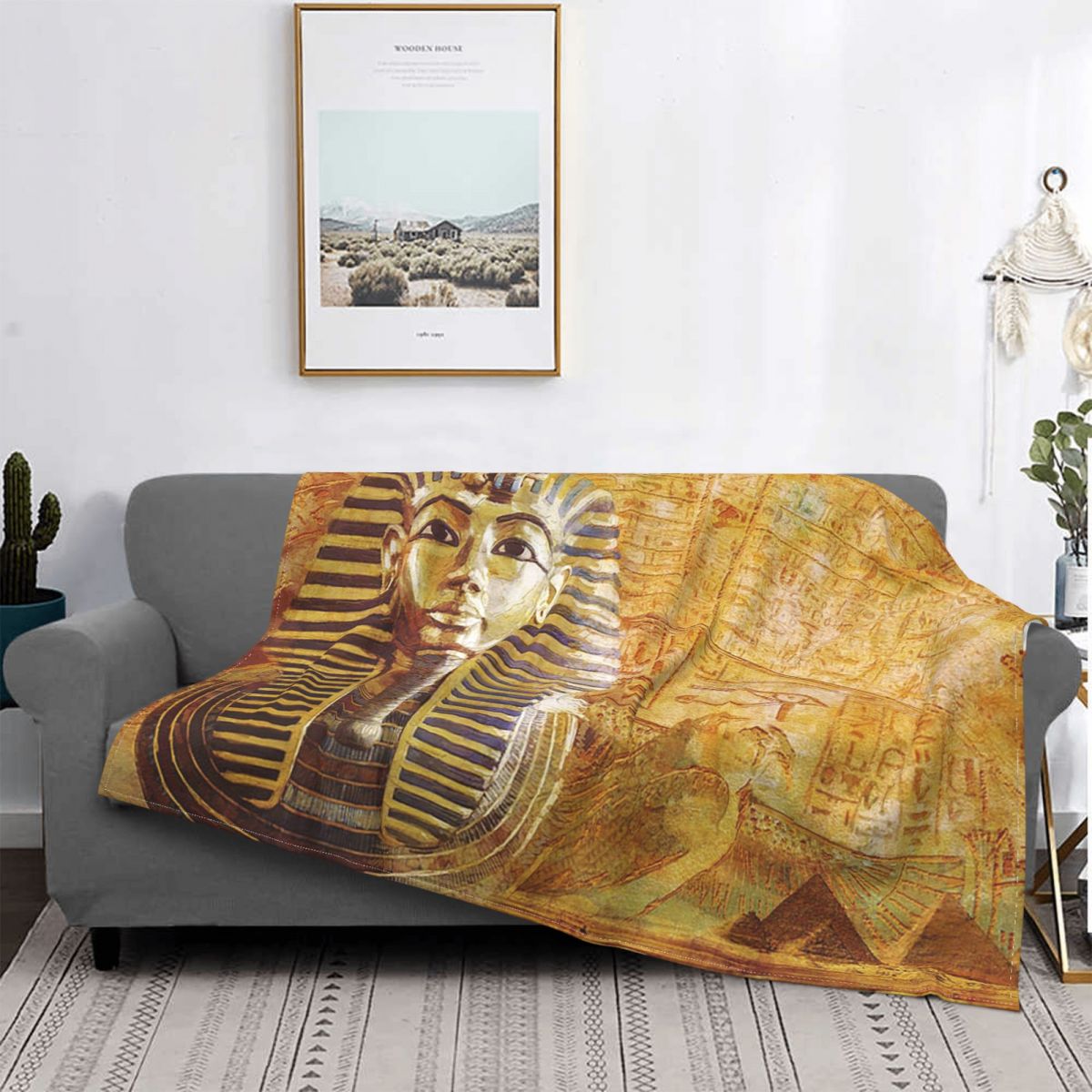 Couverture de la civilisation égyptienne ancienne, plaid en molleton de corail, en peluche, imprimé africain, Ultra doux, pour la maison et l&#39;extérieur