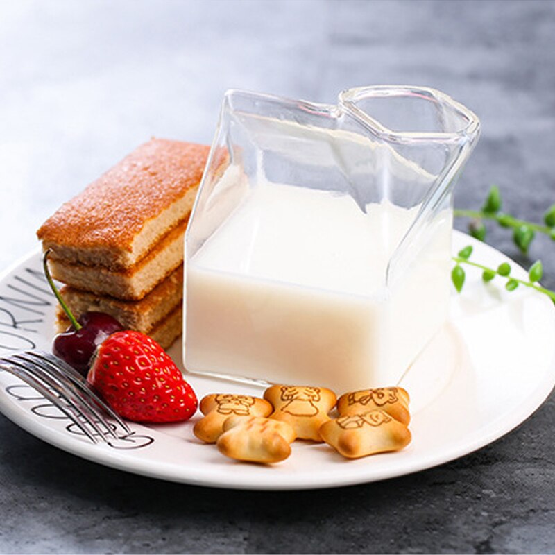 Factory Direct Creatieve Vierkante Melk Glas Melk Doos Glazen Beker Melk Doos Cup