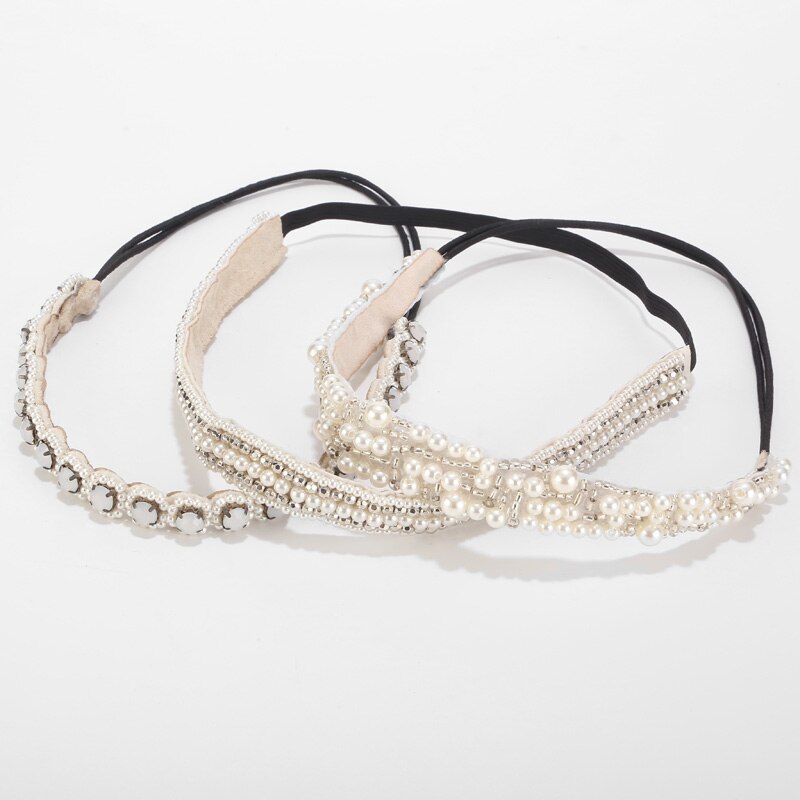 Europese Bruiloft & Engagement Bruids Parel Strass Hoofdbanden Bruidsmeisje Haar Houder Accessoires Vintage Crystal Haarband