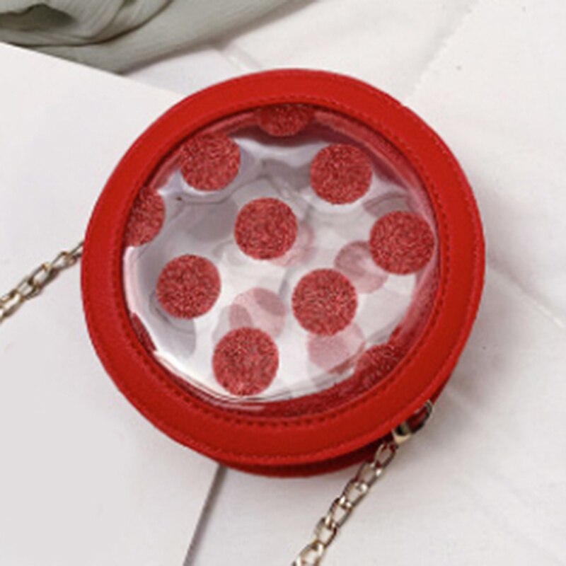 PVC Dots Crossbody Bag For Women Circular Girls Shoulder Bags Women Cute Chains Phone Pouch Mini Messenger Bag