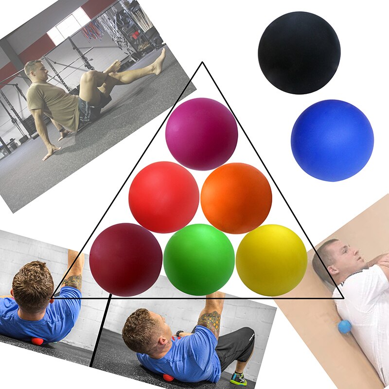 Fitness Massage Ball Hockey Lacrosse Ball Rubber Gym Cross Fit Workout Reaction 64mm Trigger Point Relaxation Yoga Stress Relief