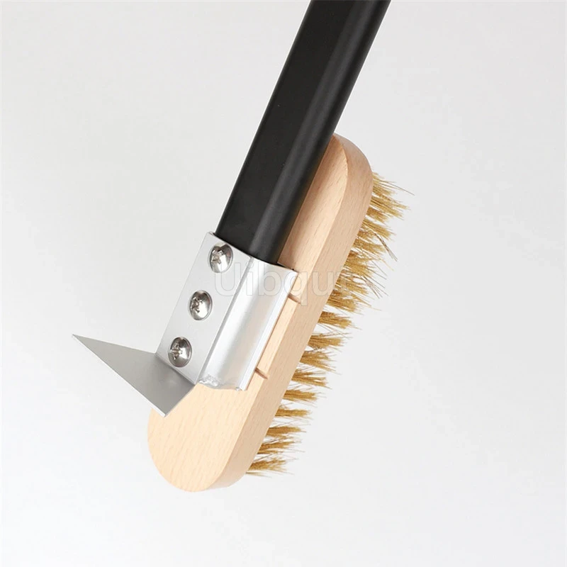 Pizza cutter peel Pizza Oven clean Copper Brush Scraper rack machine Cleaning Brush with long Handle Household Grill Brass bbq